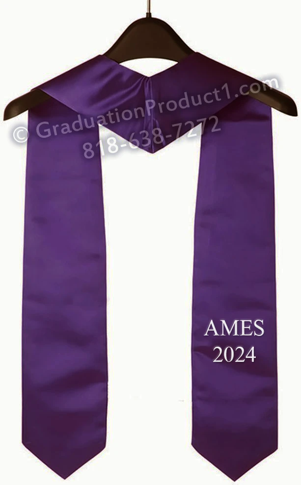 Ames 2020 White Graduation Stole