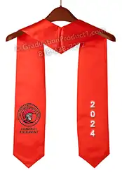 University of Tampa 2024 Custom Embroidered Red Graduation Stole