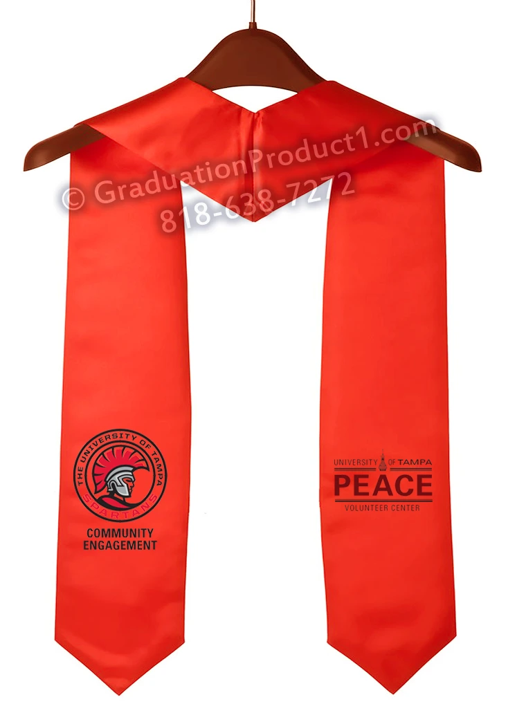 University Of Tampa Peace Red Graduation Stole