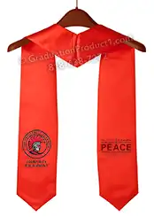 University of Tampa PEACE Custom Embroidered Red Graduation Stole