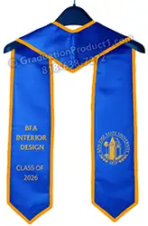 San José State University BFA Interior Design Graduation Stole – Class of 2026, Gold Trim